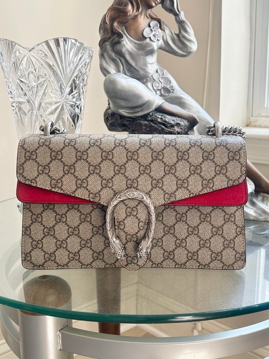 Gucci Handbags - Gucci GG Supreme Monogram Suede Small Dionysus Shoulder Bag